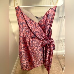 Formal Pink and Purple Strapless Dress.
